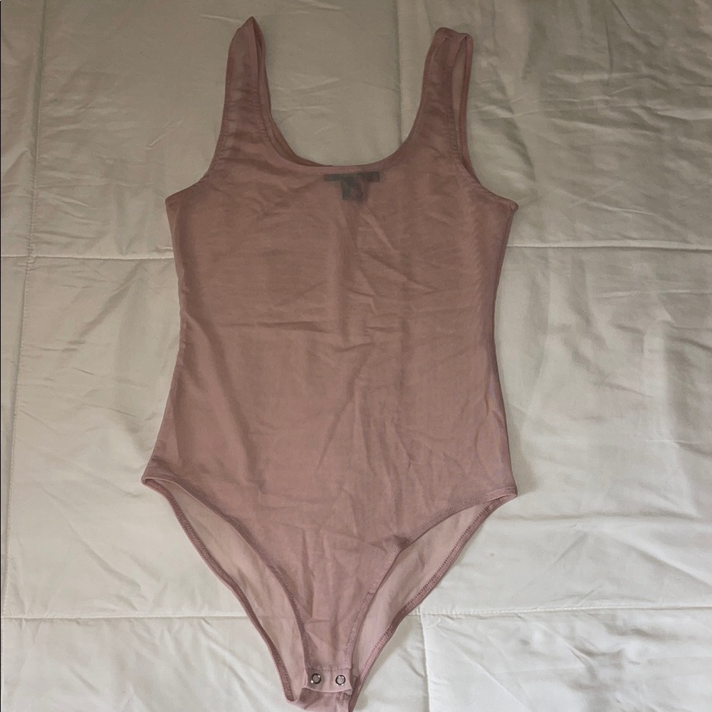 Forever 21 Blush Pink Sheer Bodysuit